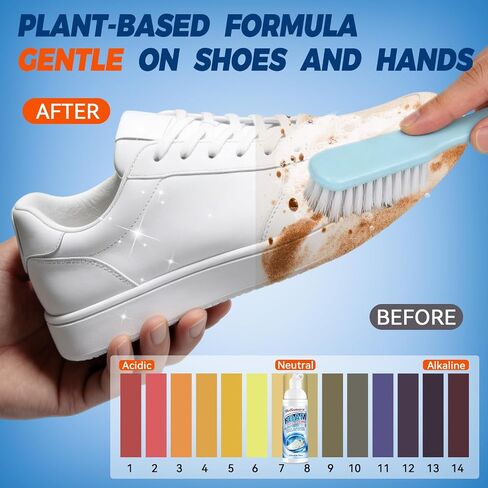 Shoe Cleaner, 6.76fl.Oz Sneaker Cleaner Foam, Shoe Cleaning Kit With Brush, Sponge And Towel, Sneaker Cleaner Kit For Removing Stains And Dirt, White Shoe Cleaner For Sneaker, Suede, Leather, Tennis in Saudi Arabia