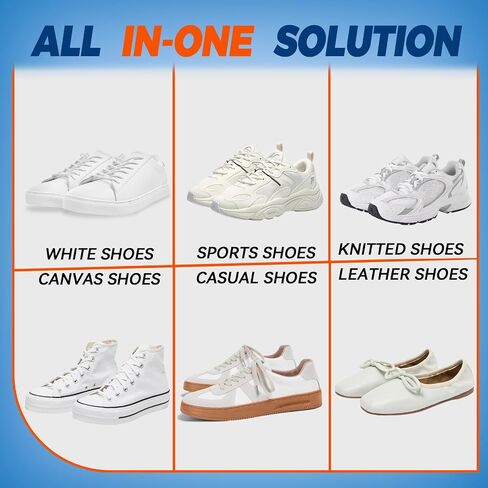 Shoe Cleaner, 6.76fl.Oz Sneaker Cleaner Foam, Shoe Cleaning Kit With Brush, Sponge And Towel, Sneaker Cleaner Kit For Removing Stains And Dirt, White Shoe Cleaner For Sneaker, Suede, Leather, Tennis in Saudi Arabia