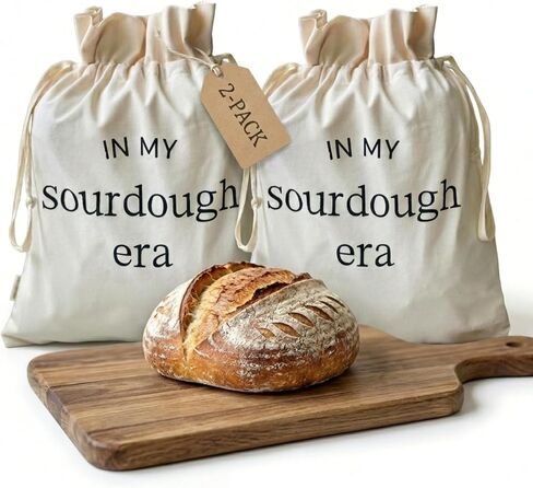 Salt & York Bread Bag (2) For Homemade Bread Plastic Lining, Freezer Bread Storage Container, Funny Sourdough Bread Bag, Bread Making Accessories, Bread Maker Gift Giving, Bread Bags to Keep Fresh in Saudi Arabia