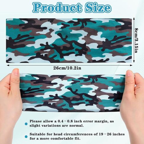 24 Pcs Sports Sweatbands for Men Women, Non Slip Wide Headbands Workout Breathable Head Band Exercise Hair Bands - Elastic Soft Sweatbands for Yoga Running Cycling Gym in Saudi Arabia