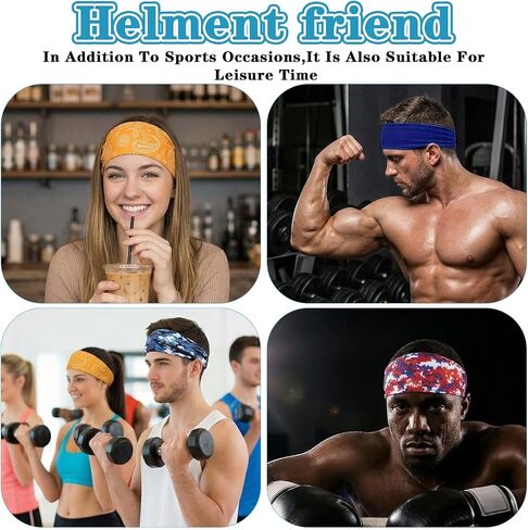 24 Pcs Sports Sweatbands for Men Women, Non Slip Wide Headbands Workout Breathable Head Band Exercise Hair Bands - Elastic Soft Sweatbands for Yoga Running Cycling Gym in Saudi Arabia