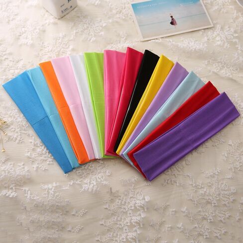 Yoga Sports Headbands for Women Girls Soft Stretchy Elastic Athletic Headband in Kuwait