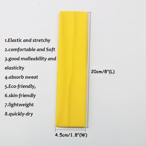 Yoga Sports Headbands for Women Girls Soft Stretchy Elastic Athletic Headband in Kuwait