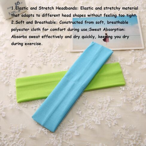 Yoga Sports Headbands for Women Girls Soft Stretchy Elastic Athletic Headband in Kuwait