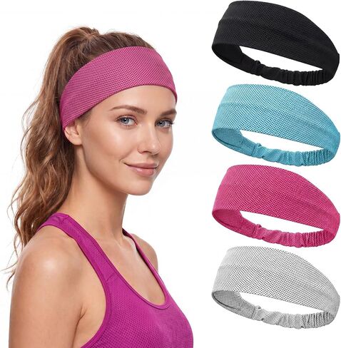 Cooling Headbands for Women, Instant Cooling Dual-Layer Non-Slip Sweatbands, Moisture Wicking for Women Running Fitness Yoga in Kuwait