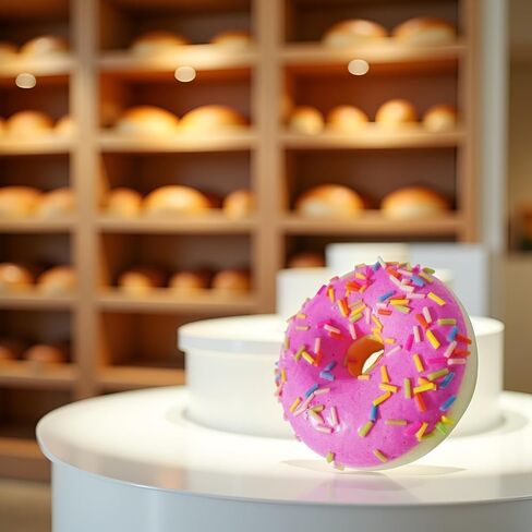 1 Pc Pink Fake Donuts,Stress Relief Donuts Simulation Artificial Doughnuts Dessert Cake Party Favors Decoration Faux Food Props Kitchen in Kuwait