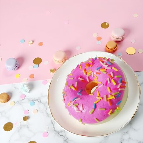 1 Pc Pink Fake Donuts,Stress Relief Donuts Simulation Artificial Doughnuts Dessert Cake Party Favors Decoration Faux Food Props Kitchen in Kuwait