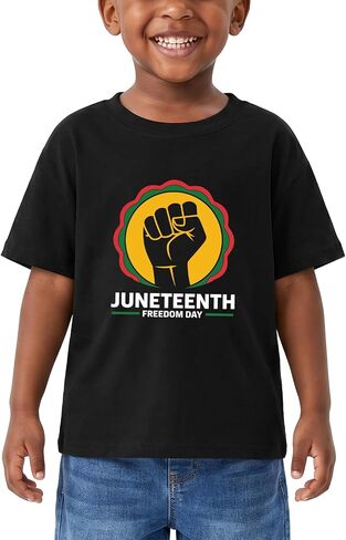 Toddler Juneteenth Shirts for Girls Boys Black History Freedom Day T-Shirts Short Sleeve Cotton Ages 2-8 in Kuwait
