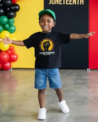 Toddler Juneteenth Shirts for Girls Boys Black History Freedom Day T-Shirts Short Sleeve Cotton Ages 2-8 in Kuwait