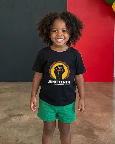 Toddler Juneteenth Shirts for Girls Boys Black History Freedom Day T-Shirts Short Sleeve Cotton Ages 2-8 in Kuwait
