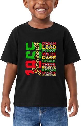 Toddler Juneteenth Shirts for Girls Boys Black History Freedom Day T-Shirts Short Sleeve Cotton Ages 2-8 in Kuwait
