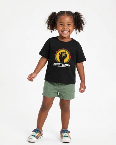 Toddler Juneteenth Shirts for Girls Boys Black History Freedom Day T-Shirts Short Sleeve Cotton Ages 2-8 in Kuwait