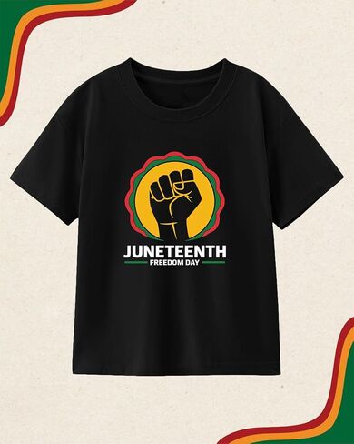 Toddler Juneteenth Shirts for Girls Boys Black History Freedom Day T-Shirts Short Sleeve Cotton Ages 2-8 in Kuwait