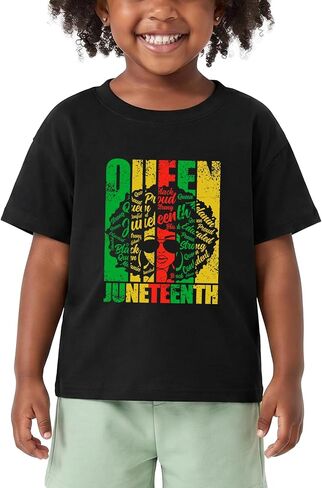 Toddler Juneteenth Shirts for Girls Boys Black History Freedom Day T-Shirts Short Sleeve Cotton Ages 2-8 in Kuwait