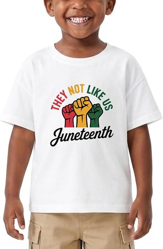 Toddler Juneteenth Shirts for Girls Boys Black History Freedom Day T-Shirts Short Sleeve Cotton Ages 2-8 in Kuwait
