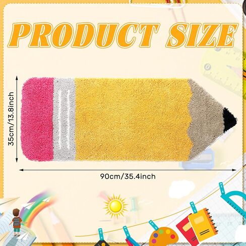 Tinideya Apple Reading Corner Rug for Classroom 27.5x27.5 Inch Non Slip Soft Reading Nook Rug Back to School Doormat for Library Preschool Daycare Playroom(Pencil) in Kuwait