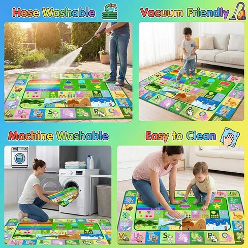 3x5ft Kids Educational Rug, Non-Slip Machine Washable ABC Alphabet Mat & Learning Carpet for Playroom Bedroom, Nursery Floor Play Mat with Numbers, Animals & Seasons, Preschool Classroom Rugs in Saudi Arabia