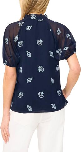 CeCe Embroidered Seashell Raglan Top in Kuwait