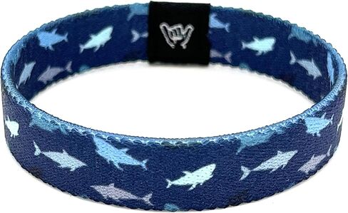 Hang Loose Bands - Coastal Surfer Beach Bracelet for Men, Women & Teens - Comfy Summer - Boho Reversible Wristband- Shark Attack | Small: 6.5" (most common fitting size) in Saudi Arabia
