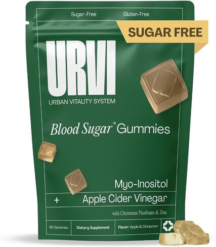 URVI® Blood Sugar Support Gummies – 300mg Apple Cider Vinegar ACV, 150mg Myo Inositol, Chromium & Zinc – for Metabolism & Energy – Keto, Sugar-Free – Apple Cinnamon Flavor – 60 Gummies in Saudi Arabia