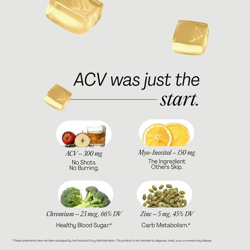 URVI® Blood Sugar Support Gummies – 300mg Apple Cider Vinegar ACV, 150mg Myo Inositol, Chromium & Zinc – for Metabolism & Energy – Keto, Sugar-Free – Apple Cinnamon Flavor – 60 Gummies in Saudi Arabia
