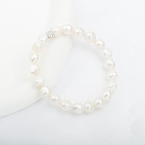 Kakikaki White Freshwater Cultured Pearls Stretch Bracelet for Women in Saudi Arabia
