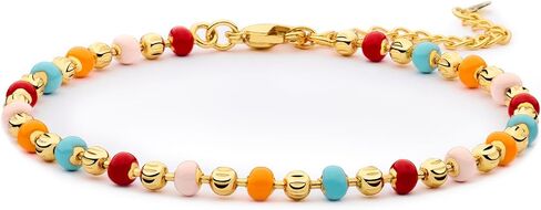 STORYJEWELLERY Summer Bracelets, Colorful Bracelets for Women, Beach Bracelet, 18K Gold Plated Beaded Bracelets for Vacation, Summer Jewelry in Kuwait