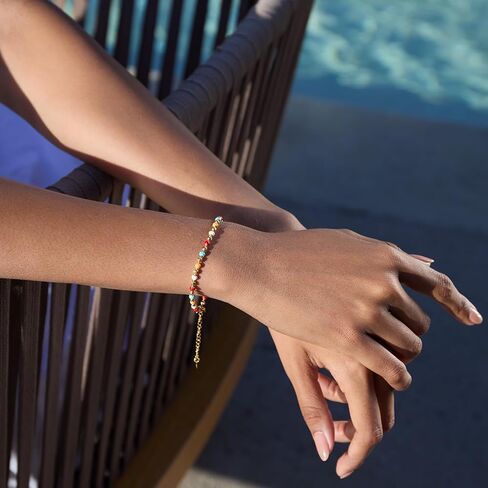 STORYJEWELLERY Summer Bracelets, Colorful Bracelets for Women, Beach Bracelet, 18K Gold Plated Beaded Bracelets for Vacation, Summer Jewelry in Kuwait