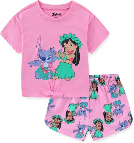 Disney Lilo & Stitch Girls Short Sleeve T-Shirt and Shorts Set for Big Kids in Kuwait