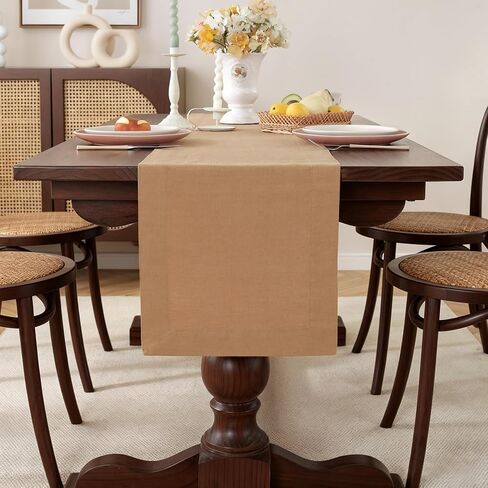 Premium French Linen Table Runner 100% Pure Linen Natural Table Runner for Dining, Weddings, and Special Occasions (Natural Linen, 14 x 132 Inch) in Saudi Arabia