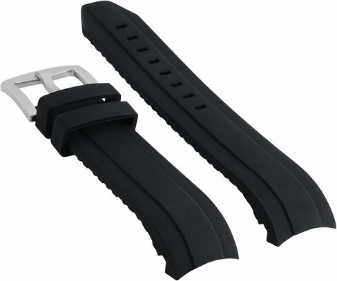 Ewatchparts 22mm Curve Rubber Band Strap Compatible With Seiko 200M SKX007K 7S26 SKX009J Automatic Black in Kuwait