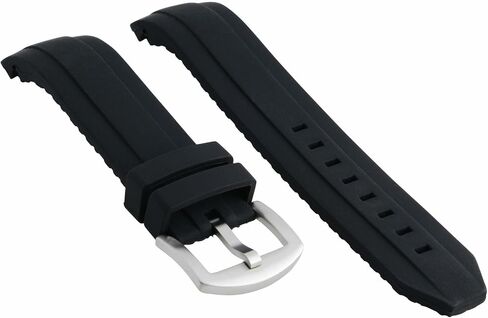 Ewatchparts 22mm Curve Rubber Band Strap Compatible With Seiko 200M SKX007K 7S26 SKX009J Automatic Black in Kuwait