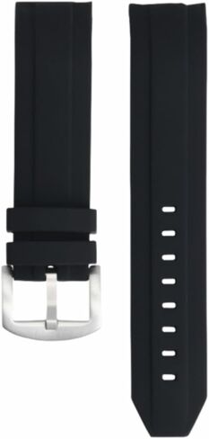 Ewatchparts 22mm Curve Rubber Band Strap Compatible With Seiko 200M SKX007K 7S26 SKX009J Automatic Black in Kuwait
