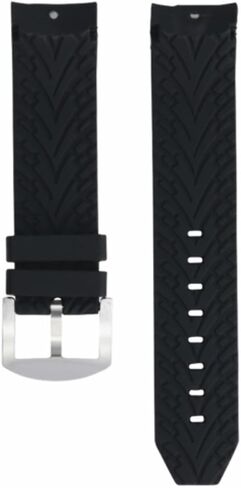 Ewatchparts 22mm Curve Rubber Band Strap Compatible With Seiko 200M SKX007K 7S26 SKX009J Automatic Black in Kuwait