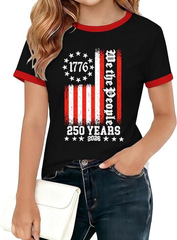 American Flag Shirts for Kid Boys Girls 4th of July Tshirts USA Print Patriot Outfit Short Sleeve 5-14 Years in Saudi Arabia