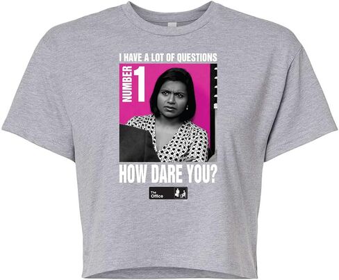 The Office - Kelly How Dare You - Juniors Cropped Cotton Blend T-Shirt in Kuwait