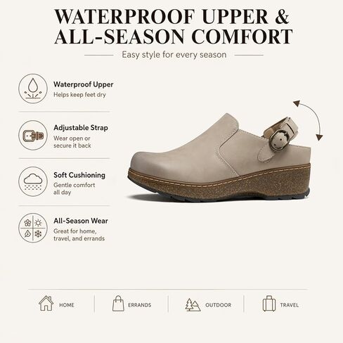 SHIBEVER Clogs for Women Mules Comfortable: Slip On Lightweight Cushioned and Footbed with Arch Support - Casual Walking Closed Toe Shoes in Kuwait