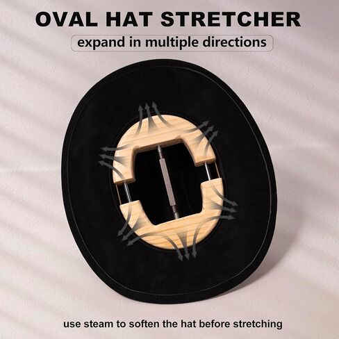 SPVIOQI Hat Stretcher, Oval Hat Stretchers for Fitted Hats, Stretched Size 6 3/4 to 8 1/4, Fitted Hats Stretcher for Men, Extender Widener for Fedora Cowboy Baseball Caps -Black in Saudi Arabia