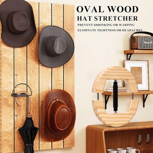 SPVIOQI Hat Stretcher, Oval Hat Stretchers for Fitted Hats, Stretched Size 6 3/4 to 8 1/4, Fitted Hats Stretcher for Men, Extender Widener for Fedora Cowboy Baseball Caps -Black in Saudi Arabia