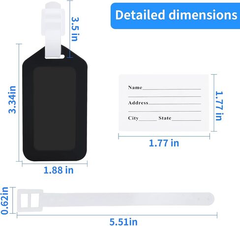 6 Pack Luggage Tags, Cruise Bag Tags with ID Info Card for Suitcases, Bag and Baggage, Travel Essentials in Saudi Arabia