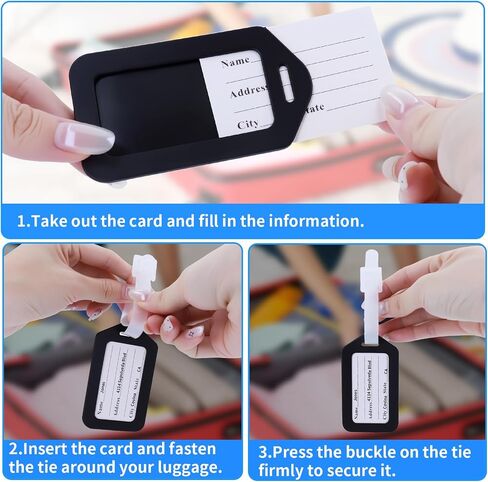 6 Pack Luggage Tags, Cruise Bag Tags with ID Info Card for Suitcases, Bag and Baggage, Travel Essentials in Saudi Arabia