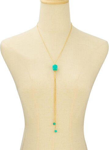 Long Y Necklace for Women, Adjustable Sliding Bead Lariat Necklace, Colorful Chunky Acrylic Statement Necklace for Boho Vacation, Resort & Everyday Wear in Saudi Arabia
