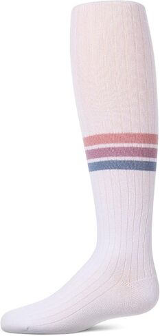 MeMoi Girls Triple-Stripe Ribbed Cotton-Rich Varsity Sweater Tights in Kuwait