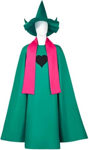 Game Ralsei Cosplay Cloak Cape Ralsei Costume with Scarf and Hat Halloween Props Outfit Suit in Kuwait
