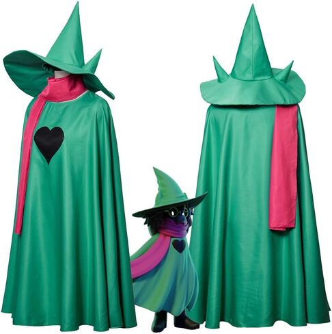 Game Ralsei Cosplay Cloak Cape Ralsei Costume with Scarf and Hat Halloween Props Outfit Suit in Kuwait
