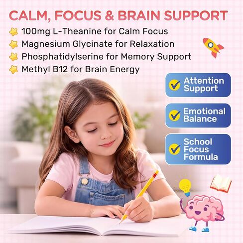 Vitamin B Complex for Kids, B1, B2, B3, B6, B9(Folate), B12, Omega-3 & Magnesium, Kids B Complex Liquid Supplement for Brain, Energy, Focus, Metabolism, Gut & Immune Support,Strawberry Flavor,2 fl oz in Saudi Arabia