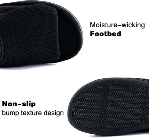 Cozy Men's Open Toe House Slippers Memory Foam,Comfy Slip On Indoor Slipper for Men Breathable, Non-Slip Soft Bedroom Home in Kuwait