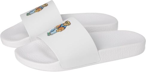 POLO RALPH LAUREN Men's Polo Bear Slide, White Beach Shop Bear, 13, Medium in Kuwait
