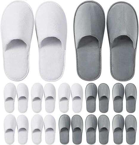 DECOUE 6-12 Pairs Disposable Slippers for Guest, Non Slip Spa Slippers Washable Reusable House Slippers for Women Men, Breathable Indoor Slippers for Hotel, Travel, Bathroom, Bedroom, Shoeless Home in Saudi Arabia