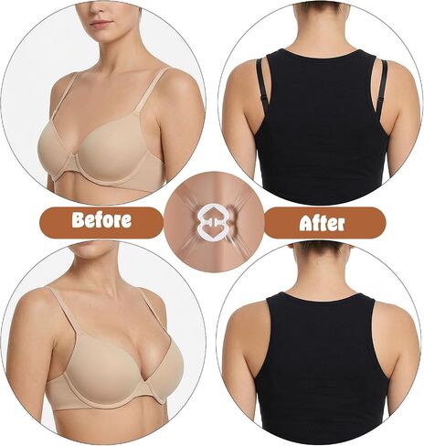 Clear Bra Straps, 5 Pairs Invisible Bra Strap + 5 Strap Clips to Convert Bras to Racerback, Adjustable Transparent Shoulder Straps for Women in Saudi Arabia